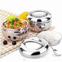 Portable High Quality Stainless Steel Round Lunch Box Food Storage Containers For Hot Food With Thermal Insulation Bento Box