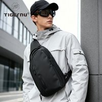Tigernu Fashion Crossbody Bag Men Casual Bag For 11inch Tablet Water Repellent TPU Chest bag For Male Outdoor Cycling Side Bag