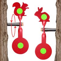 Red 3MM Thick Bidirectional Animal Rotating Stainless Steel Target Outdoor Slingshot BB Air Gun Practice Aiming Target