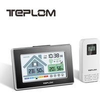 Czarny 5055C Wielofunkcyjny Bezprzewodowy Termometr Higrometr Budzik Kalendarz Monitor Temperatury i Wilgotności Wewnętrznej i Zewnętrznej