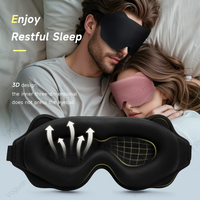 3D Contoured Sleep Mask with Memory Foam Eye Mask Block Out Light Pressure Sensation Rest Relax Aid Adjustable Mask