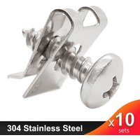 10 Sets Stainless Steel Self-tapping Screws U type Clips M4.2/4.8 for Car Motorcycle Scooter Fastener Fender Bumper Protection