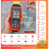 4-Channel K/J/T Thermocouple Thermometer,High Precision Handheld USB Data Logger 5000 Data Records for HVAC and Appliance Repair
