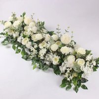 100cm Luxury White Rose Artificial Flower Row Wedding Table Centerpiece Flowers Backdrop Wall Arches Decor Party Stage Floral image 3