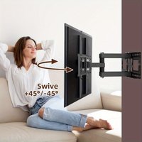 Universelle TV-Wandhalterung für 32–70 Zoll große Fernseher, voll beweglicher Gelenkarm mit drehbarer Neigung, ausziehbar, maximale Belastung 110 Pfun
