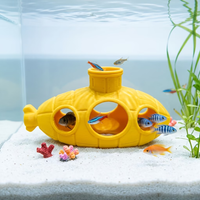 Submarine Shaped Ornament Suitable For Fish Tank Landscaping Small Fish Hiding On The Table Decoration