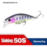 TSURINOYA Fishing Lure 50S 5g Sinking Minnow INTRUDER Trout Hard Baits DW106 Jerkbait Perch Pike Bass Hot Sale Crankbait Wobbler
