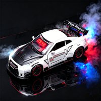 Sports Hypercar Model Desk Clock, Rechargeable LED Time Display, Remote Control, Simulated Engine Sound & Exhaust Mist Effect