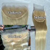 Eva Hair #613 Blonde 13x4/13x6 HD Lace Frontal Closure Straight & Body Wave 100% Human Hair 5x5 Real HD Lace Closure Pre Plucked