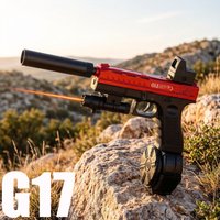 The New G17 High-Speed Rapid-Fire Model with 7.4V Lithium Battery and USB Charging Cable Can Fire 7-8mm Gel Bullets, a Birthday Gift for Boys, Outdoor Toy