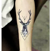 Waterproof Temporary Tattoo Sticker elk head deer bucks horn antlers henna tatto flash tatoo fake tattoos for men women