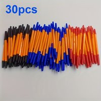 30Pcs Fine-Point Ballpoint Pens, Multicolor Cap Orange Barrel Ball Pens, For Office School Daily Writing