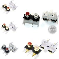 2PCS AV2-8.4-14 Coaxial RCA Jack Socket 4-Pin, PCB Mount Audio Video Connector RCA-210/RCA-214 AV2 Socket Replacement for PCB