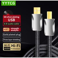 Hifi USB Cable High Quality 6N Silver Plated Type A to Type B HiFi Audio DAC Player Cable Printer Data Wire A-B usb Cable