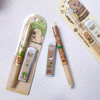 Cute Capybara Mechanical Pencil Set 0.5mm Drawing Writing Pencils Cartoon Stationery School Office Supplies Children's Gift
