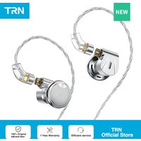 TRN EMX 14.2mm Dynamic Flagship Earphones Monitor Headphone Cancelling Audiophile Metal Flat Headset Earplugs 3.5/2.5/4.4