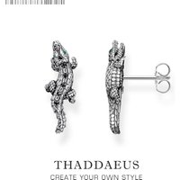 Ear Studs Crocodile Europe Vintage Jewerly Women Men New Punk Gift In Real S 925 Sterling Silver