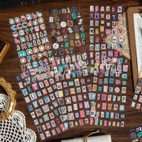 30 sheets Vintage gold foil alphabet and number stickers set,DIY journal decoration, cute art gifts, back-to-school supplies