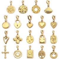 3Pcs/Lot Life Tree Cross Stainless Steel Diy Clip On Charms Love Flower Sun Women Bracelet Necklace Lobster Pendant