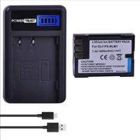 PowerTrust PS-BLM1 BLM-1 Battery +LCD USB Charger for Olympus C-5060 C-7070 C-8080 E3 E-30 E-300 E-330 E-500 E-510 E-520 Camera