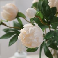 Real Touch 2 Head Simulated Peony Flower Silk 47cm Fake Peony Bouquet Beautiful Floral Flower Arrangement Bridal Bouquet