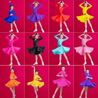 Girls Latin Dance Dress Children Ballroom Dance Dresses Kid Salsa Rumba Cha Cha Samba Tango Top Skirt Stage Performance Clothing
