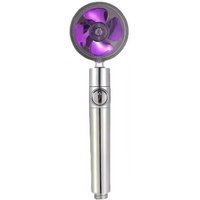 High Pressure Handheld Shower Head with Filters Vortex Hydro Jet Turbo Propeller 360 Degrees Rotating Easy Install