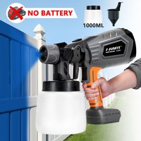 500W Cordless Paint Sprayer, HVLP Paint Sprayer Gun with 0/2 Batteries, 3 Pure Copper Nozzle, 3 Switchable Spray Patterns,1000ml