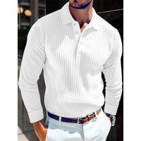 2026 Men Classic Long-Sleeve Polo Shirt Man Casual Lapel Button Solid Color Tops Autumn Male Stripe Tops Tees Business Tshirts