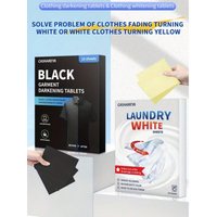 Black Clothing Darkening Sheets White Garment Whitening Sheets Fix Fading Remove Yellowing One Soak Revive Laundry Brightening