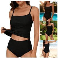 Tankini Swimsuit Tummy Control Ruched Two Piece Bathing Suit Push Up Swim Suits