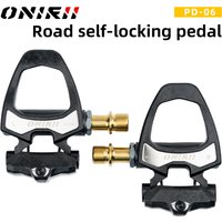 ONIRII PD-06 Rennrad Carbon Lock Pedale Fahrrad SPD Selbstsichernder Stahl/Titan 6-Grad-Pedal mit Verriegelungsplatte für Straße NEU
