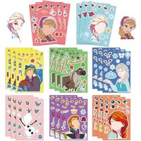8Sheets Frozen Snow Princess Make a Face Stickers for Helmet Bicycle Hand Account Pencil Case Decals