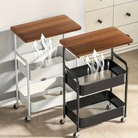 Multifunctional 3 Tier Metal Rolling Storage Cart Kitchen Spice Storage Rack Furniture With Portable Wheels For Organizer