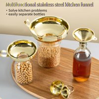 Food grade stainless steel golden wide mouthed funnel,for jam,oil leakage,mixed grains,used for filling bottles for kitchen use