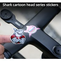 Cartoon Shark Bicycle Stickers Frame Top Tube Decorative Cute Reflective Waterproof Cycling Decal MTB Road Bikes Frames Stickers