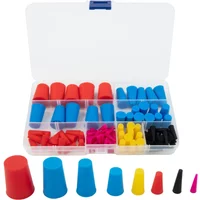 105Pcs High Temperature Resistant Conical Plug Soft Rubber Hole Plug High Temp Masking Plugs Powder Coating Silicone Cone Plugs
