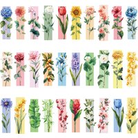 30pcs Flower Bookmarks Reading Page Markings Reading Book Markings Plant Flower DIY Decoration Students Labels