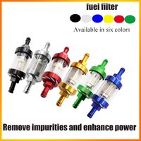 Universal 8mm Gas Fuel Filter CNC Aluminum Alloy Glass Gas Fuel Gas Oil Filters for Motorcycle Dirt Pit Bike ATV Quad