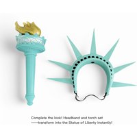 1Set Iconic Statue of Liberty Outfit Statue of Liberty Headband Torch Cosplay Set for Lady Liberty Costume