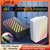 ATX 24Pin 90° ARGB Adapter Mainboard Power Supply Cable Connectors Adapter DIY Mounting Modular for Desktops PC Supply