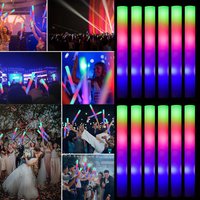 15/30Pcs LED Glow Sticks Bulk Colorful RGB Glow Foam Stick Cheer Tube Dark Light for Xmas Birthday Wedding Party Supplies image 4