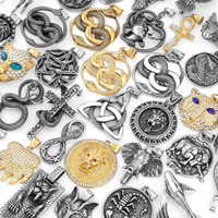 Popular Retro Street Snake Viking Necklace Men's Nordic Stainless Steel Cow and Sheep and Other Animals Teen Jewelry Pendant