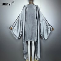 WINYI summer beach Long dress coat two-piece suit for women Bohemian maxi trab woman dresses Floor Length vacation kimono