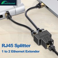 Kebidumei RJ45 Splitter 1 to 2 Ethernet Adapter Internet Network Cable Extender RJ45 Connector Coupler for TV Box Router Laptop