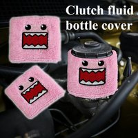 Pink Brown Domo Kun Brake Fluid Reservoir Sock Universal Car Motorcycle Clutch Oil Tank Cover Modification