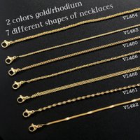 ZHUKOU 7 Models 18K Gold-plated Chain Necklaces Can Be Used For Diy Jewellery Pendant Accessories Wholesale:VL480-VL486