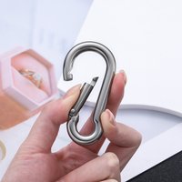 2pcs Spring Hook Quick Link Spring Snap Carabiner Stainless Steel 40 50 60 70mm Lock Ring Hook Climbing Safety Buckle