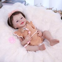 KEIUMI 18 Inch Reborn Doll Soft Vinyl Body Realistic Cuddly 3D Skin Multiple Layers Newborn Baby Cute Girl Toys Christmas Gift