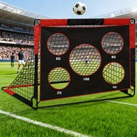 2-in-1 Soccer Goal with Detachable Oxford Cloth Multi-Hole Football Training Net